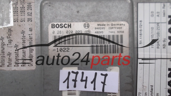 ECU CENTRALITA DE MOTOR MAN F2000 BOSCH 0 281 020 009, 0281020009