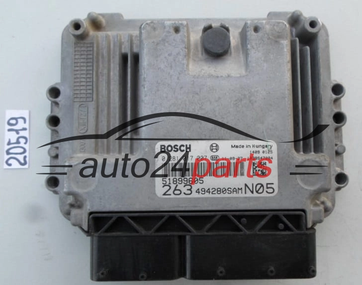KOMPUTER STEROWNIK SILNIKA FIAT DOBLO 1.6 JTD BOSCH 0 281 017 007, 0281017007, 51899605 