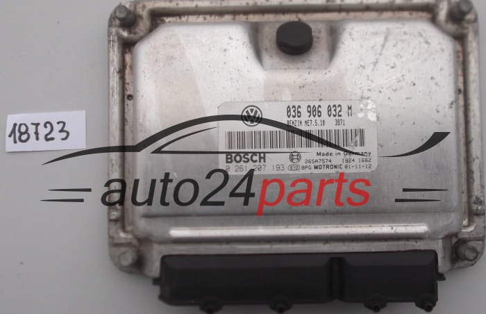 KOMPUTER STEROWNIK SILNIKA SEAT LEON 1.4 16V 036 906 032 M, 036906032M, BOSCH 0 261 207 193, 0261207193, 26SA7574 1824 0067, BENZIN ME7.5.10 3871