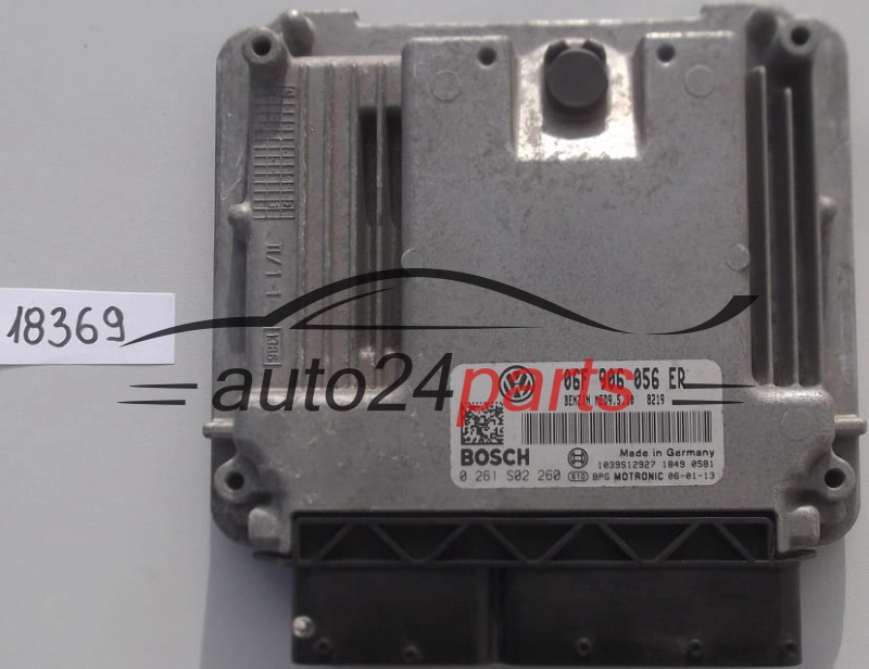 KOMPUTER STEROWNIK SILNIKA SKODA OCTAVIA 2.0 FSI BOSCH 0 261 S02 260, 0261S02260, 06F 906 056 ER, 06F906056ER, MED9.5.10 