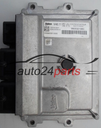 MOTORSTEUERGERÄT ECU STEUERGERAT CITROEN PEUGEOT VALEO V46.11, 9805321980, HW 9800913080
