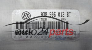 Sterownik silnika SEAT LEON TOLEDO 1.9 TDI AHF 038906012BT BOSCH 0281010229 DIESEL EDC15UM+ 2805 28SA4212 - 051 064 6617 8596