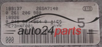 MOTORSTEUERGERÄT ECU STEUERGERAT FIAT PUNTO 1.2 BOSCH 0261206980,  00468019640