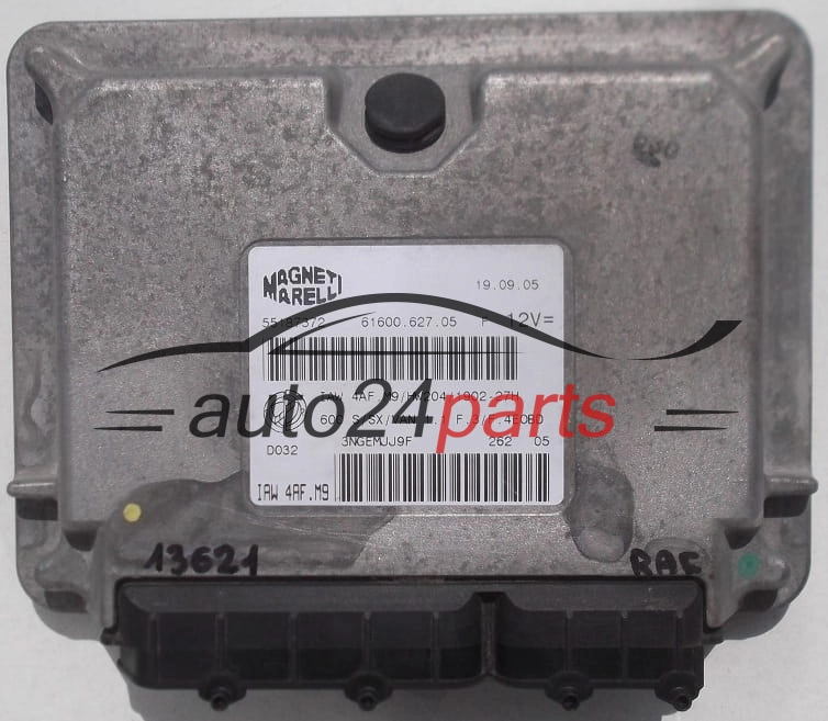 KOMPUTER STEROWNIK SILNIKA FIAT SEICENTO 1.1, 55187372, 61600.627.05, 6160062705, IAW 4AF.M9/HW204/1902-27H, IAW4AFM9HW204190227H, IAW 4AF.M9, IAW4AFM9 