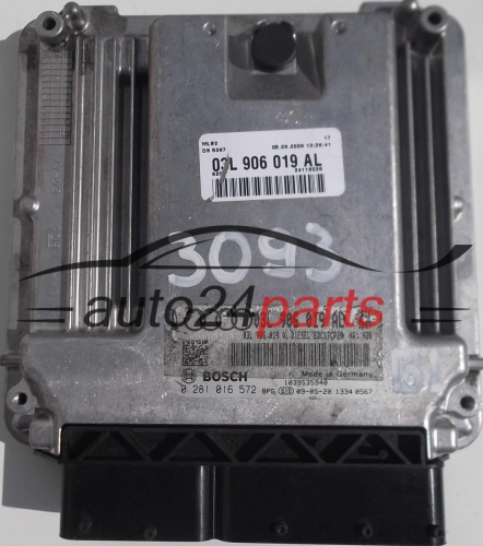KOMPUTER STEROWNIK SILNIKA AUDI A4 A5 2.0 TDI 03L906019AL, 03L 906 019AL, BOSCH 0281016572, 0 281 016 572, DIESEL EDC17CP20 CAGE 5067, 1039S35940 - 