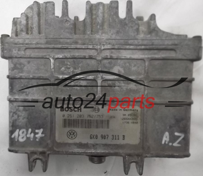 KOMPUTER STEROWNIK SILNIKA SEAT CORDOBA 1.6 6K0907311B, 6K0 907 311 B, BOSCH 0261203752/753, 0 261 203 752, 0 261 203 753