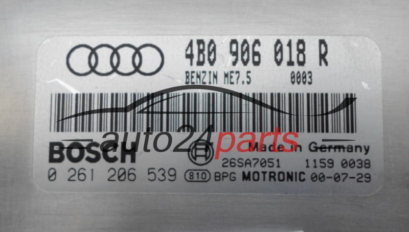 KOMPUTER STEROWNIK SILNIKA AUDI 1.8 T BOSCH  0261206539,  4B0906018R, ME7.5
