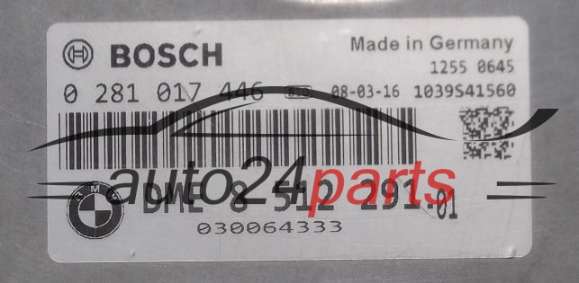 KOMPUTER STEROWNIK SILNIKA BMW E90 2.0 D BOSCH  0281017446, DME  8512291