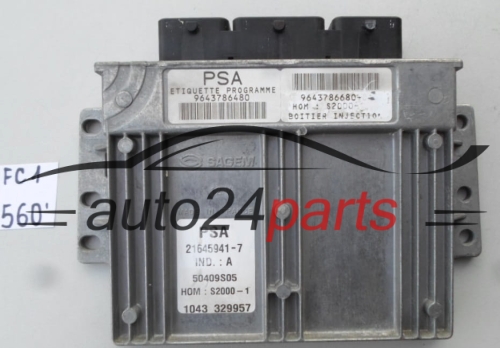 KOMPUTER STEROWNIK SILNIKA PEUGEOT 406 1.8 21645941-7, 216459417, PSA 9643786480, 9643786680-01, S2000-1 