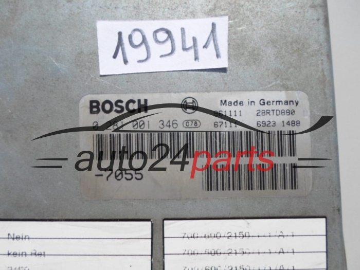 KOMPUTER STEROWNIK SILNIKA MAN BOSCH 0 281 001 346, 0281001346, 51 11615-7039, 51116157039