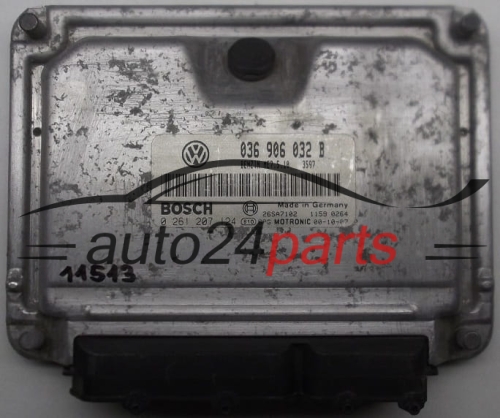 KOMPUTER STEROWNIK SILNIKA SKODA OCTAVIA 1.4 BOSCH 0 261 207 124, 0261207124, 036 906 032 B, 036906032B - 8586, 11513