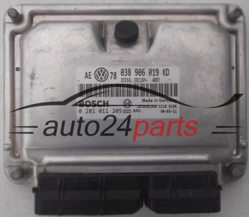 VOLKSWAGEN PASSAT 1.9 TDI AVF 038 906 019 KD, 038906019KD, BOSCH 0 281 011 205, 0281011205