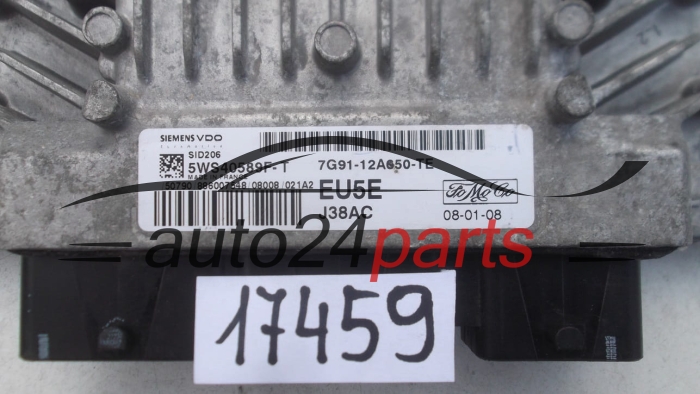 ECU CENTRALITA DE MOTOR FORD GALAXY S-MAX 1.8-2.0 TDCI SIEMENS VDO 5WS40589F-T, FoMoCo 7G91-12A650-TE, SID206, EU5E