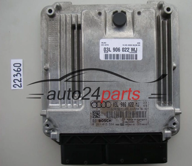 KOMPUTER STEROWNIK SILNIKA AUDI A4 2.0 TDI BOSCH 0 281 015 584, 0281015584, 03L 906 022 MJ, 03L906022MJ, EDC17CP14