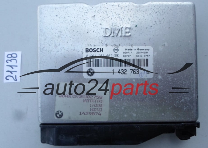 CALCULATEUR MOTEUR BMW 3ER 318 E36 BOSCH 0 261 203 667, 0261203667, 1 432 763, 1432763