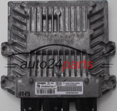 MOTORSTEUERGERÄT ECU STEUERGERÄT CITROEN C2 1.4 HDI SIEMENS 5WS40075D-T, SW 9652888680, HW 9648624280