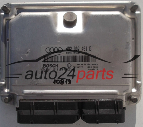 KOMPUTER STEROWNIK SILNIKA AUDI A6 2.5 TDI 4B2907401E, 4B2 907 401 E, BOSCH 0 281 010 394, 0281010394, DIESEL EDC15UM+ D02
