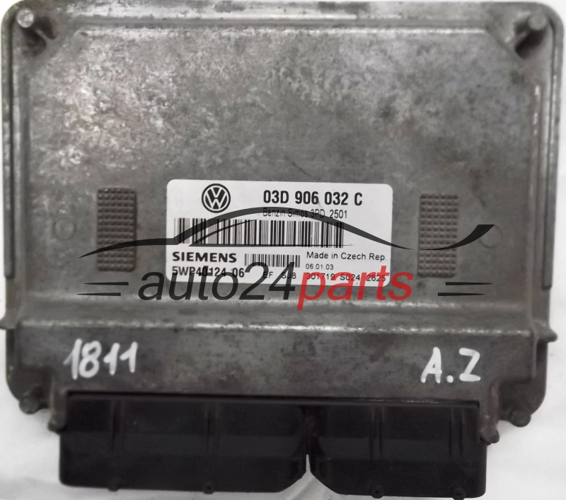 KOMPUTER STEROWNIK SILNIKA VW VOLKSWAGEN POLO 1.2 03D906032C, 03D 906 032 C, SIEMENS 5WP40124 07, 5WP4012407