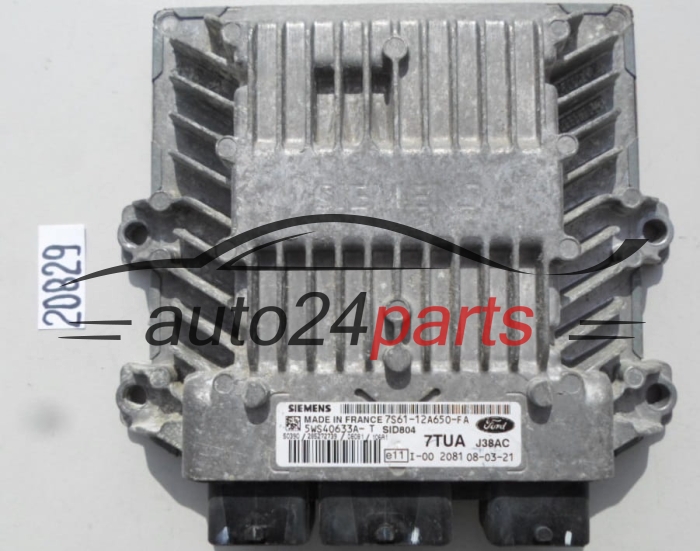 KOMPUTER STEROWNIK SILNIKA FORD FUSION 1.4 TDCI SIEMENS 5WS40633A-T 5WS40633AT SID804, 7S6112A650FA, 7S61-12A650-FA 7TUA