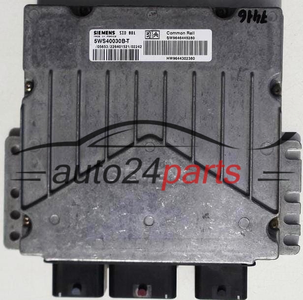 MOTORSTEUERGERÄT ECU STEUERGERÄT CITROEN PEUGEOT SIEMENS 5WS40030B-T,  SW 9646449280, HW 9644302380