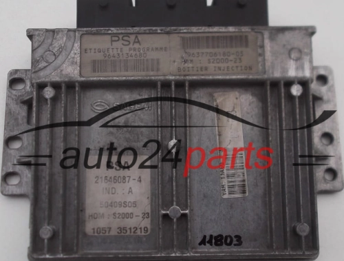 KOMPUTER STEROWNIK SILNIKA PEUGEOT 206 1.4 SAGEM 21646087-4 9643134680 9637706180-05 HOM; S2000-23 50409S05, 216460874  - 4889 IMMO,   11803