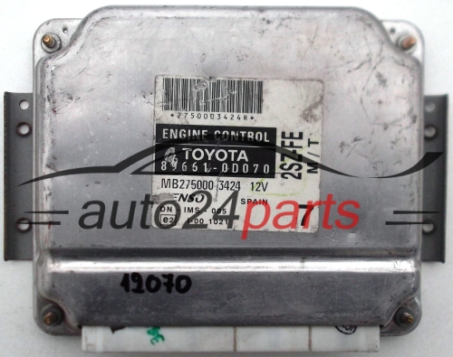KOMPUTER STEROWNIK SILNIKA TOYOTA YARIS 1.3, DENSO 89661-0D070, 896610D070, MB275000-3424, MB2750003424, 2SZ-FE, 2SZFE