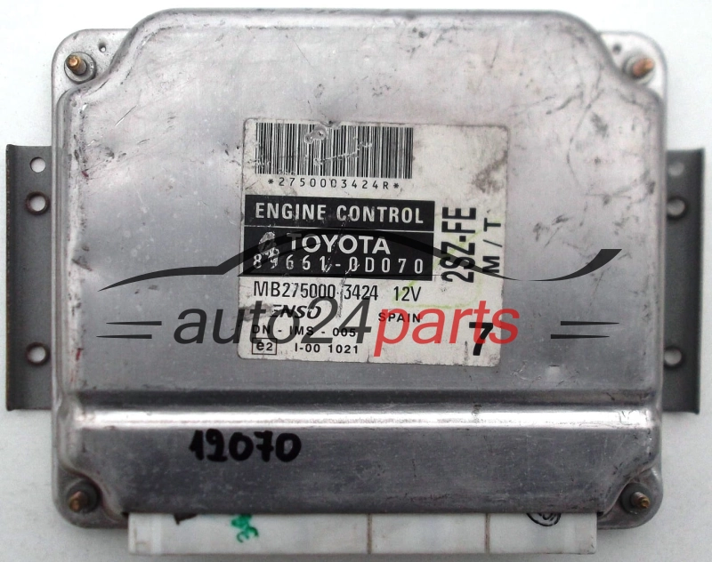 KOMPUTER STEROWNIK SILNIKA TOYOTA YARIS 1.3, DENSO 89661-0D070, 896610D070, MB275000-3424, MB2750003424, 2SZ-FE, 2SZFE