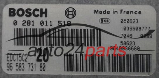 ECU CENTRALITA DE MOTOR CITROEN XSARA PICASSO  BOSCH 0 281 011 518, 0281011518, 96 583 731 80, 9658373180, 9640938680, EDC15C2