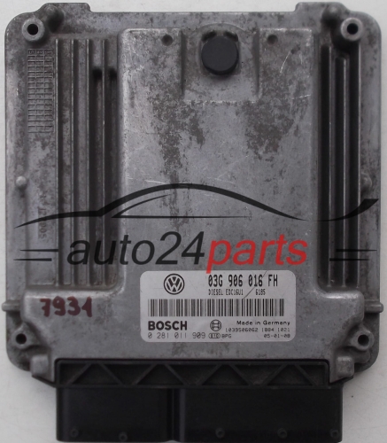 ECU CENTRALITA DE MOTOR  SEAT ALTEA 2.0 TDI BOSCH 0 281 011 909,  03G 906 016 FH