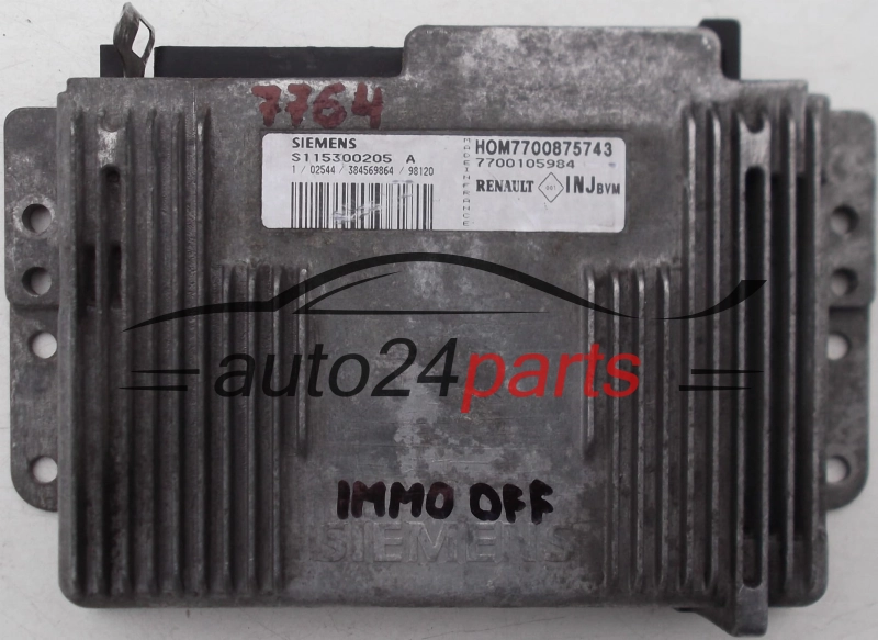 KOMPUTER STEROWNIK SILNIKA RENAULT SCENIC 1.6, S115300205 A, S115300205A, HOM7700875743, 7700105984 -