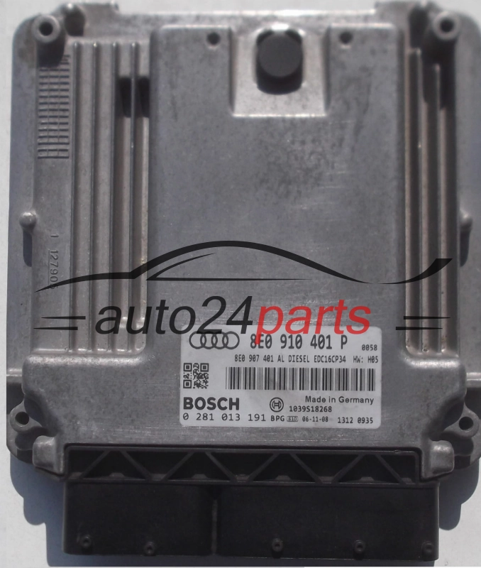 ECU CENTRALITA DE MOTOR AUDI A4 3.0 TDI 8E0910401P, 8E0907401AL, BOSCH 0281013191