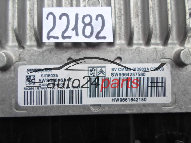 KOMPUTER STEROWNIK SILNIKA CITROEN 2.0 HDI 5WS40616A-T, 5WS40616AT, 9661642180, 9664287580, SID803A