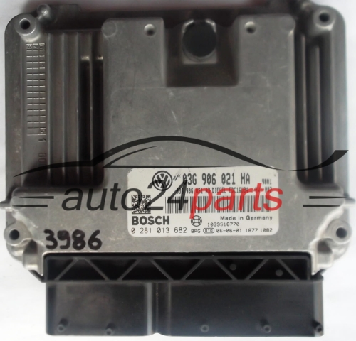 CALCULATEUR MOTEUR VW VOLKSWAGEN GOLF 1.9 TDI 03G906021HA, 03G 906 021 HA, 03G906021AB, 03G 906 021 AB, BOSCH 0281013682, 0 281 013 682, DIESEL EDC16U34 9001 1039S16770