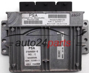 CALCULATEUR MOTEUR CITROEN XSARA PICASSO 1.8 PSA 21646654-0, 9645027280, 9644674980-00, 50409S05