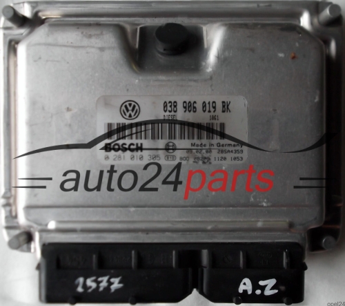ECU CENTRALITA DE MOTOR VW VOLKSWAGEN PASSAT 1.9 TDI ATJ 038906019BK, 038 906 019 BK, BOSCH 0 281 010 305, 0281010305, DIESEL 1061, 28SA4359