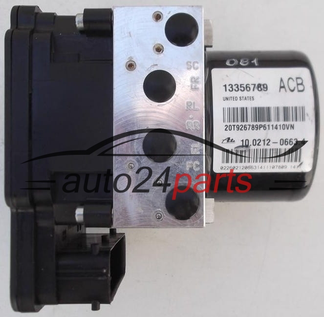 POMPE HYDRAULIQUE ET CALCULATEUR dABS OPEL ASTRA J GM 13356789 ACB, ATE 10.0212-0663.4, 10021206634, 10.0961-4522.3, 10096145223, 10.0619-3651.1, 10061936511, 28.5611-8103.3, 28561181033