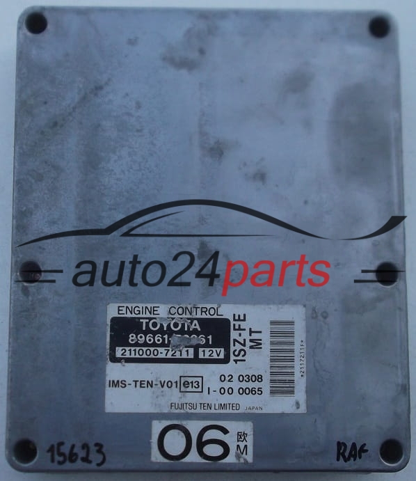 KOMPUTER STEROWNIK SILNIKA TOYOTA YARIS 1.0 12V VVTI 89661-52061, 8966152061, 211000-7211, 2110007211 1SZ-FE MT