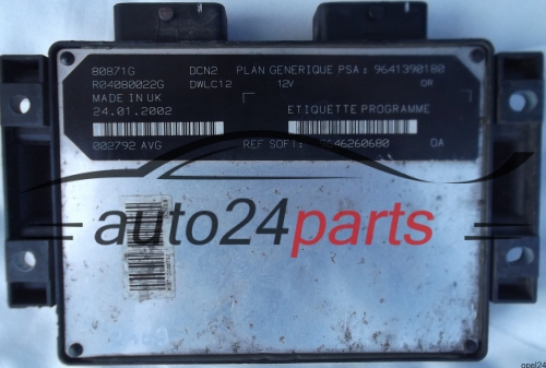 MOTORSTEUERGERÄT ECU STEUERGERÄT PEUGEOT PARTNER 1.9 LUCAS R04080022G PSA 9641390180 SOFT 9646260680, DCN2 DWLC12