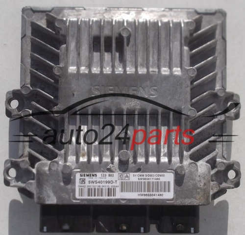 CALCULATEUR MOTEUR CITROEN PEUGEOT 2.0 HDI SIEMENS 5WS40199D-T, 5WS40199DT, SW9656171480, HW9655041480, SID803