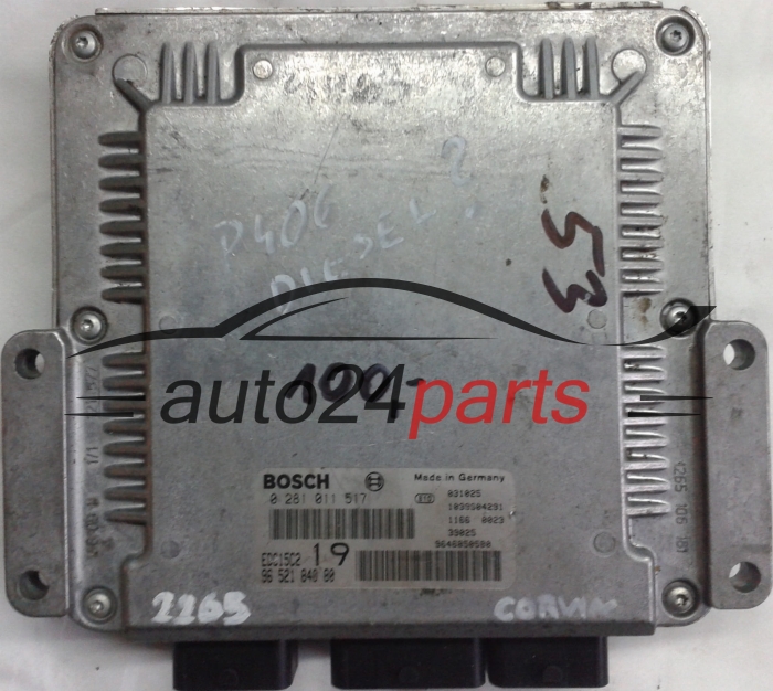 KOMPUTER STEROWNIK SILNIKA PEUGEOT 406 2.0 HDI BOSCH 0281011517 9652184080 9646850580 EDC15C2 19 1039S04291