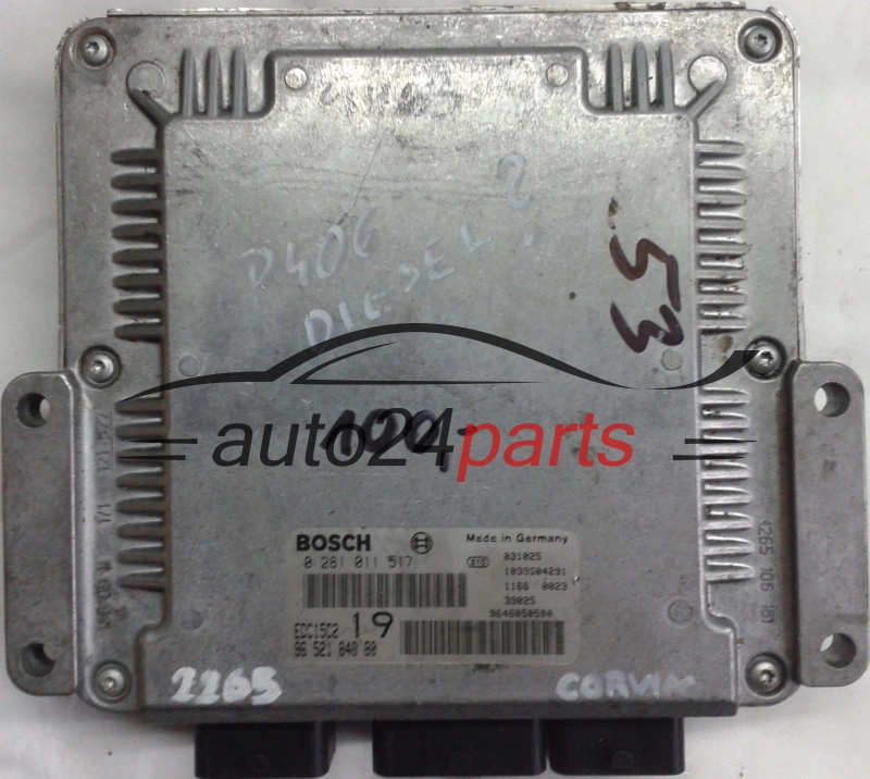 KOMPUTER STEROWNIK SILNIKA PEUGEOT 406 2.0 HDI BOSCH 0281011517 9652184080 9646850580 EDC15C2 19 1039S04291