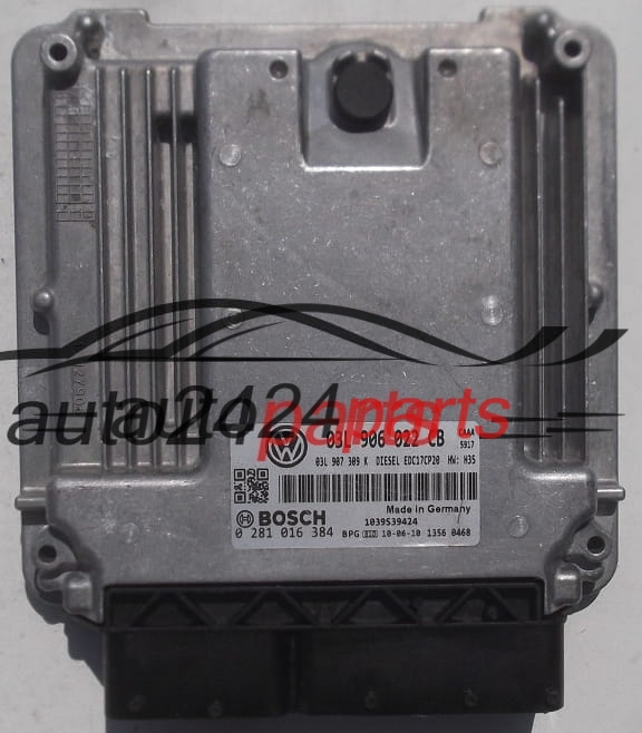 CALCULATEUR MOTEUR VOLKSWAGEN T5 T6 TRANSPORTER 2.0 TDI BOSCH 0 281 016 384, 03L 906 022 CB, 03L 907 309 K