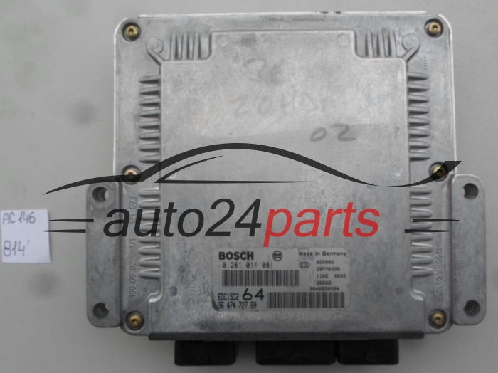 PEUGEOT 307 2.0 HDI BOSCH 0 281 011 081, 0281011081, 96 474 727 80, 9647472780, 9646850580, EDC15C2 
