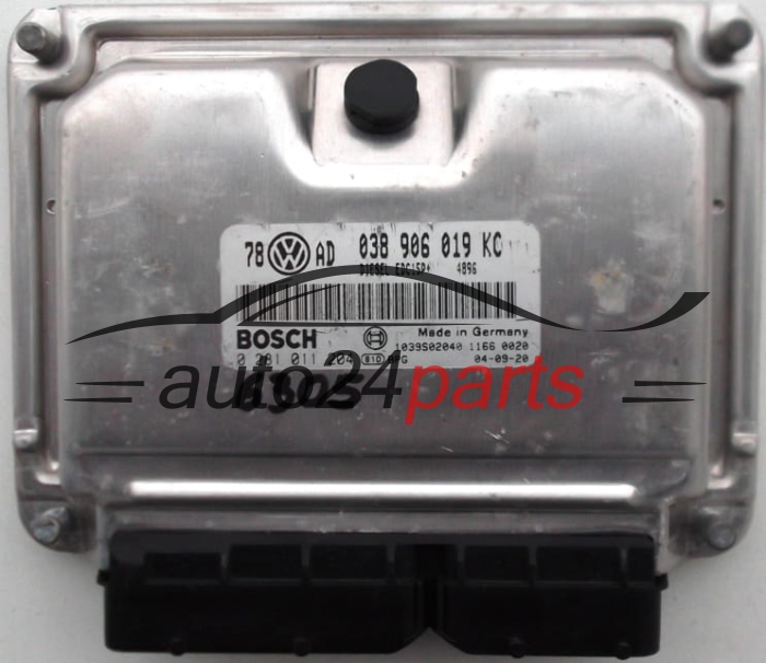 KOMPUTER STEROWNIK SILNIKA VW VOLKSWAGEN PASSAT 1.9 TDI 038906019KC, 038 906 019 KC, BOSCH 0281011204, 0 281 011 204, DIESEL EDC15P+ 4896 