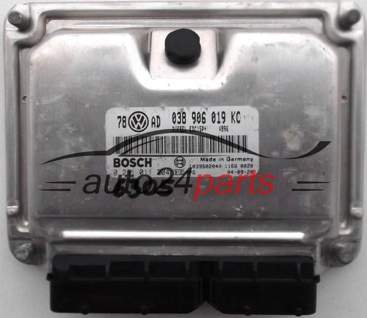 KOMPUTER STEROWNIK SILNIKA VW VOLKSWAGEN PASSAT 1.9 TDI 038906019KC, 038 906 019 KC, BOSCH 0281011204, 0 281 011 204, DIESEL EDC15P+ 4896 
