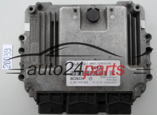 KOMPUTER STEROWNIK SILNIKA FORD FOCUS 1.6 TDCI BOSCH 0 281 015 242, 0281015242, FoMoCo 8M51-12A650-XA, 8M5112A650XA, 8XXA