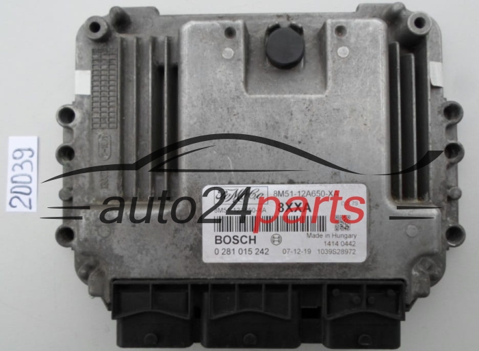 KOMPUTER STEROWNIK SILNIKA FORD FOCUS 1.6 TDCI BOSCH 0 281 015 242, 0281015242, FoMoCo 8M51-12A650-XA, 8M5112A650XA, 8XXA