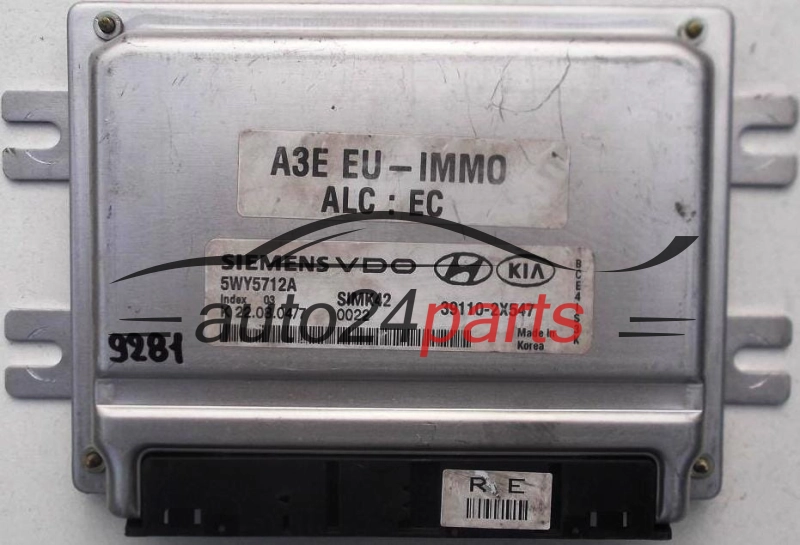 Sterownik silnika KIA RIO 1.3 SIEMENS 5WY5712A SIMK42 39110-2X547 391102X547 - 9281
