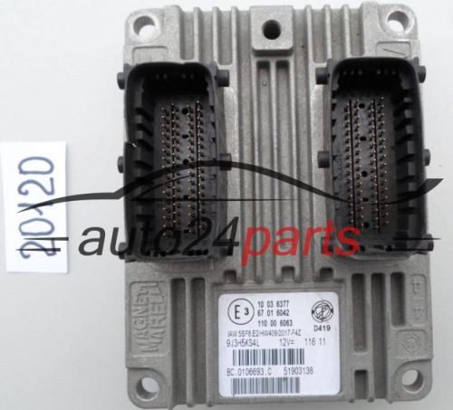 KOMPUTER STEROWNIK SILNIKA FIAT 500 1.2 51903138, IAW 5SF8.E2, IAW5SF8E2