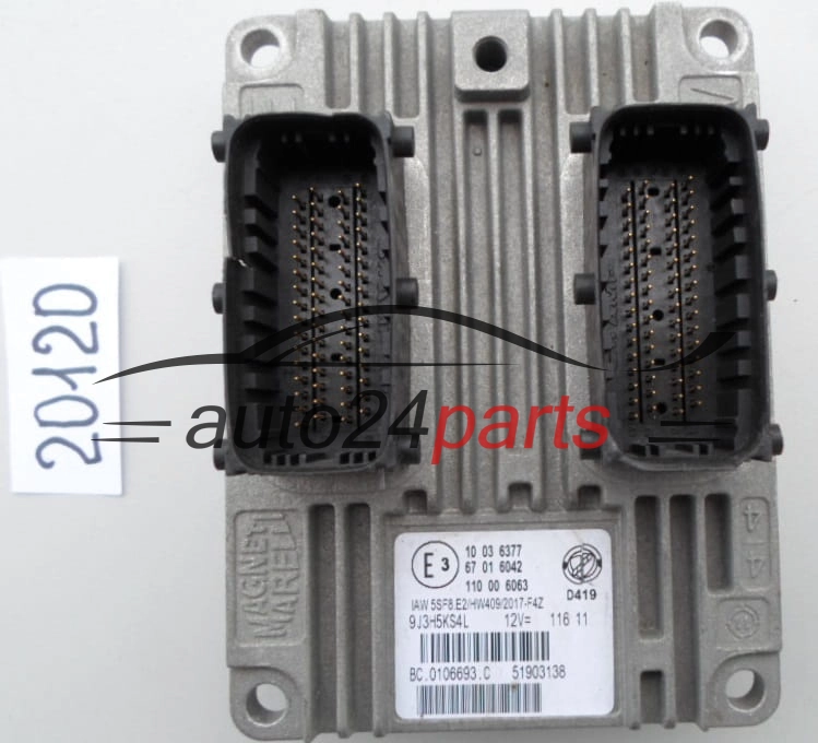 KOMPUTER STEROWNIK SILNIKA FIAT 500 1.2 51903138, IAW 5SF8.E2, IAW5SF8E2
